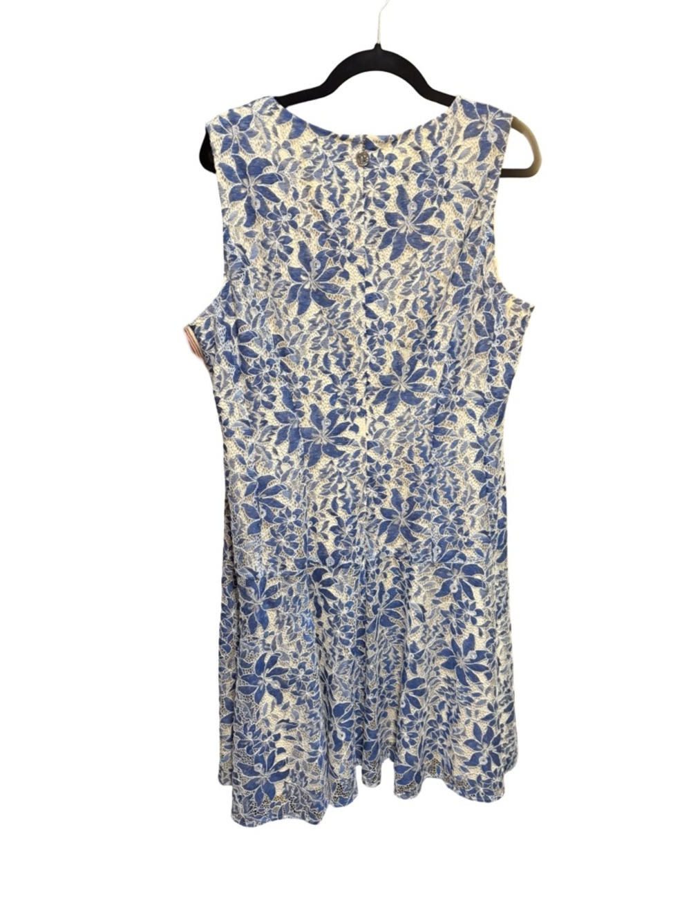 Tommy Hilfiger Blue & White Floral Lace Sleeveless Dress Size 18 - Picture 2 of 4